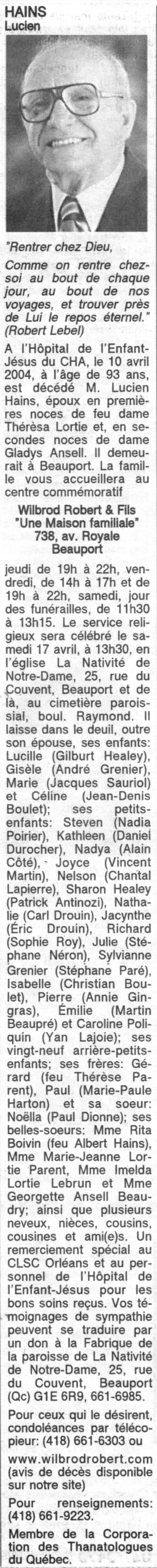 Photo de Lucien Hains